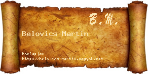 Belovics Martin névjegykártya